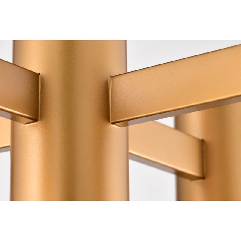 Matte Gold Semi-Flush Mount with Glass Globe Shades