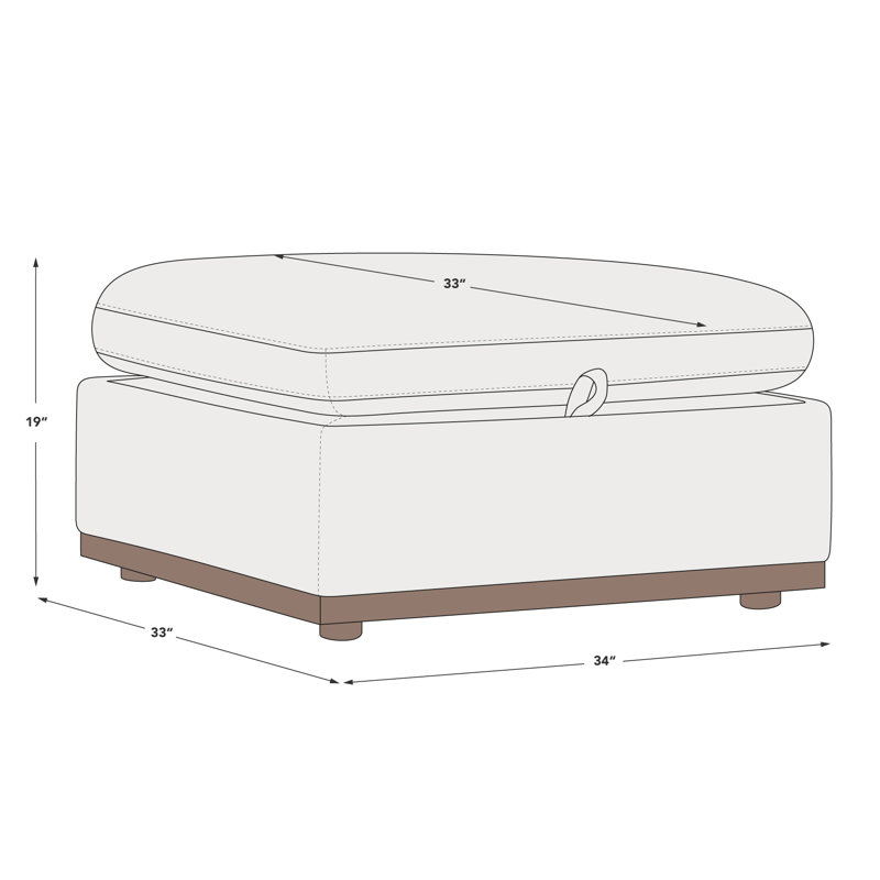 Sayette Upholstered Storage Ottoman, Moss Green
