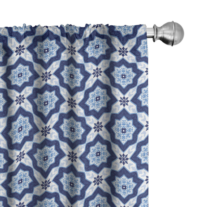 Floral Semi-Sheer Rod Pocket Curtain Panels, 28" x 95"