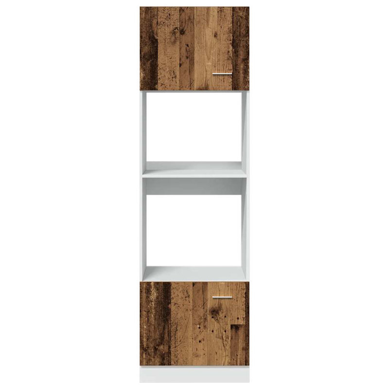 Microwave Cabinet Lyon 60x57x207 cm Engineered Wood, Old Wood