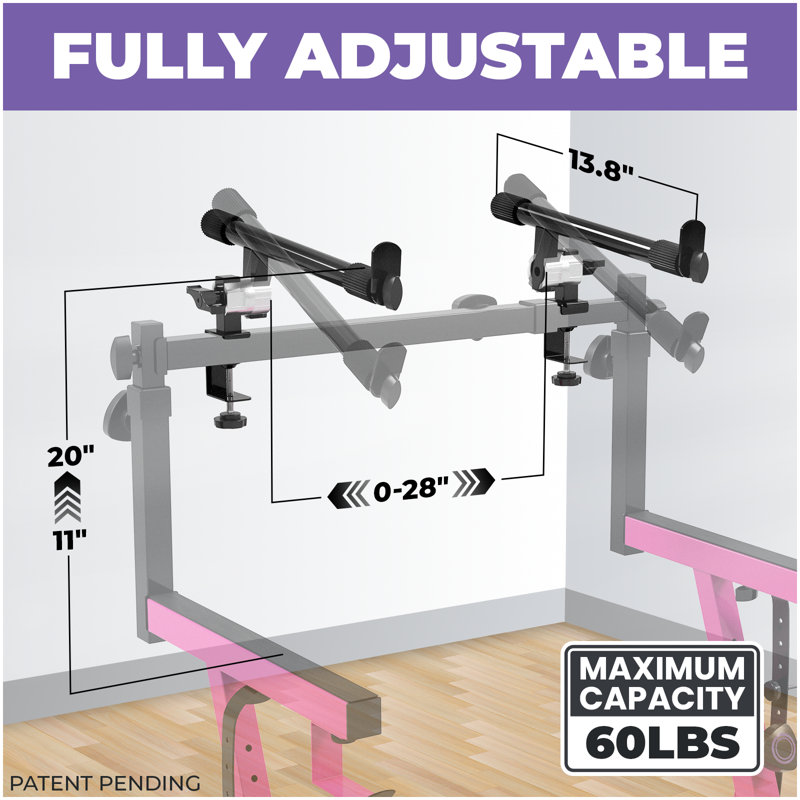 Liquid Stands 2 Tier Keyboard Stand Attachment - Arms Only - Double Stand Extender for Square Tube Z Style Stands