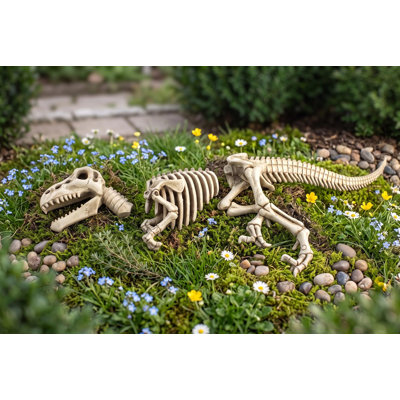 Raptor Skeleton Garden Statue