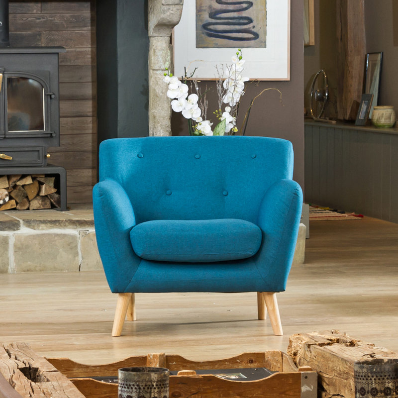 Amelie Upholstered Accent Chair, Teal