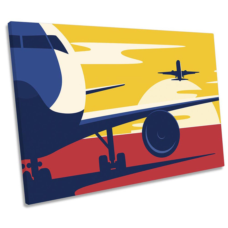 Airplane Holiday Travel - Wrapped Canvas Print, 50.8cm H x 76.2cm W x 2cm D