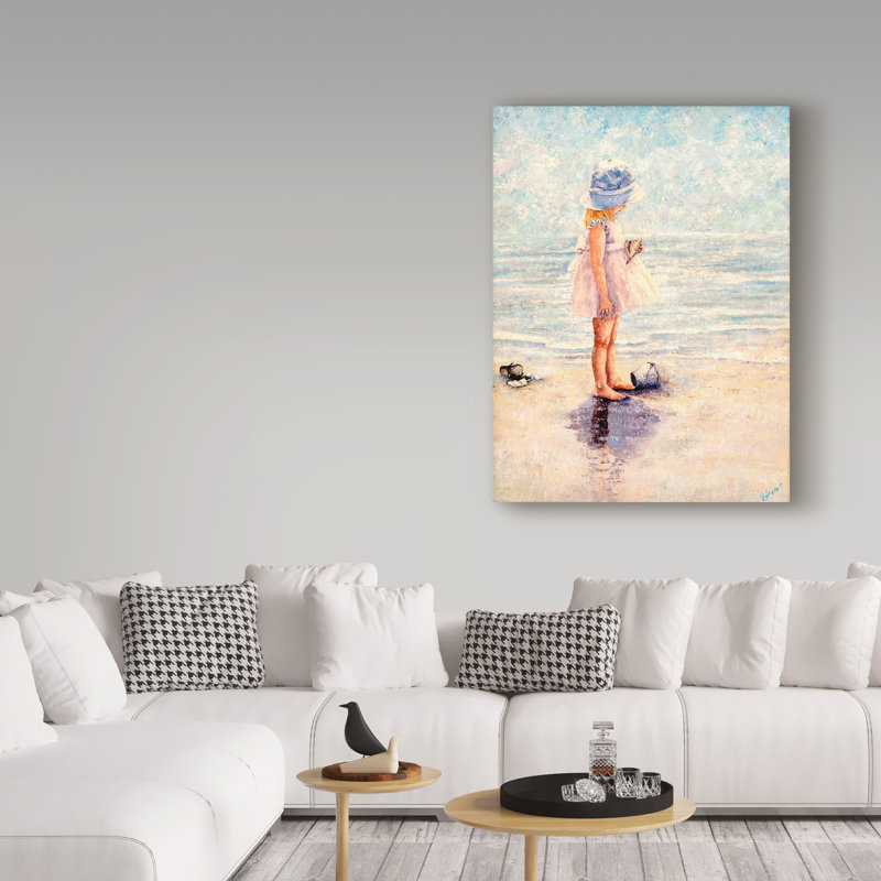 « Découvertes à la plage » par Sher Sester, reproduction d’art sur toile tendue, H 24 po x l 18 po x p 2 po