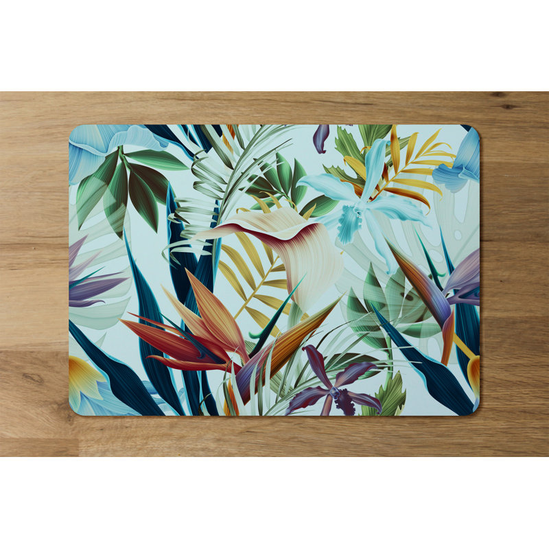 Gloucester Polyester-Coated Hardboard Floral Rectangle Placemat