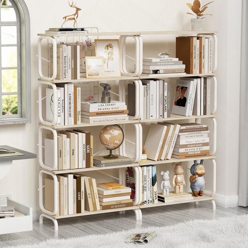 5 Tier Large Book Shelf, Bookcase Home Office Open Bookshelf,Shelves For Living Room, Office Shelf,Vintage Industrial Style Bookshelf With Metal Frame