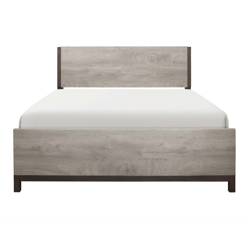 Lit double pour chambre double - Finition grise et bois de construction