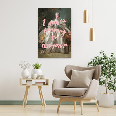 Bubblegum Rebel Portrait Bold Classic Elegant Portrait Flower Wall Art Print by Talitha McQueen - Print