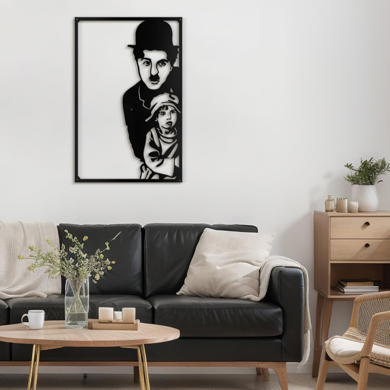 Décoration murale en métal, Noir, H 18 po x l 12 po x P 0,05 po