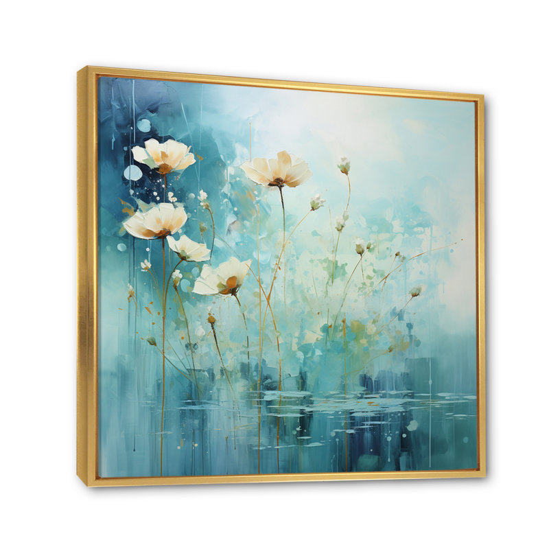 Misty Meadow V - imprimé, H 36 po x l 36 po x P 1,5 po, Cadre flottant doré