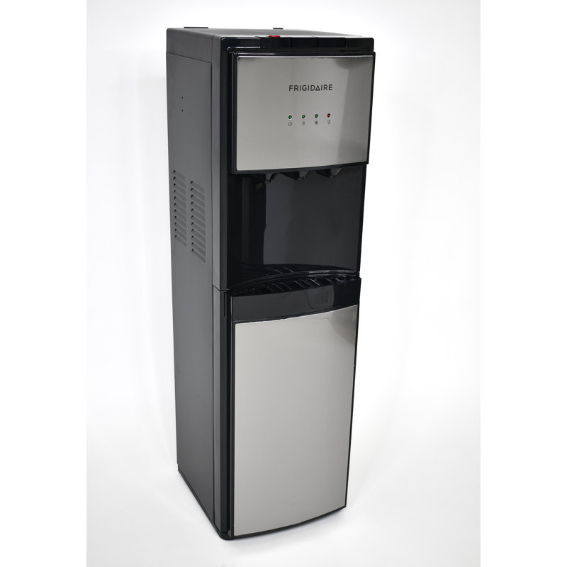 Distributeur d'eau chaude et froide à chargement par le bas Frigidaire, refroidisseur d'eau en acier inoxydable de 3 et 5 gallons avec refroidissement par compresseur, verrou de sécurité d'eau chaude