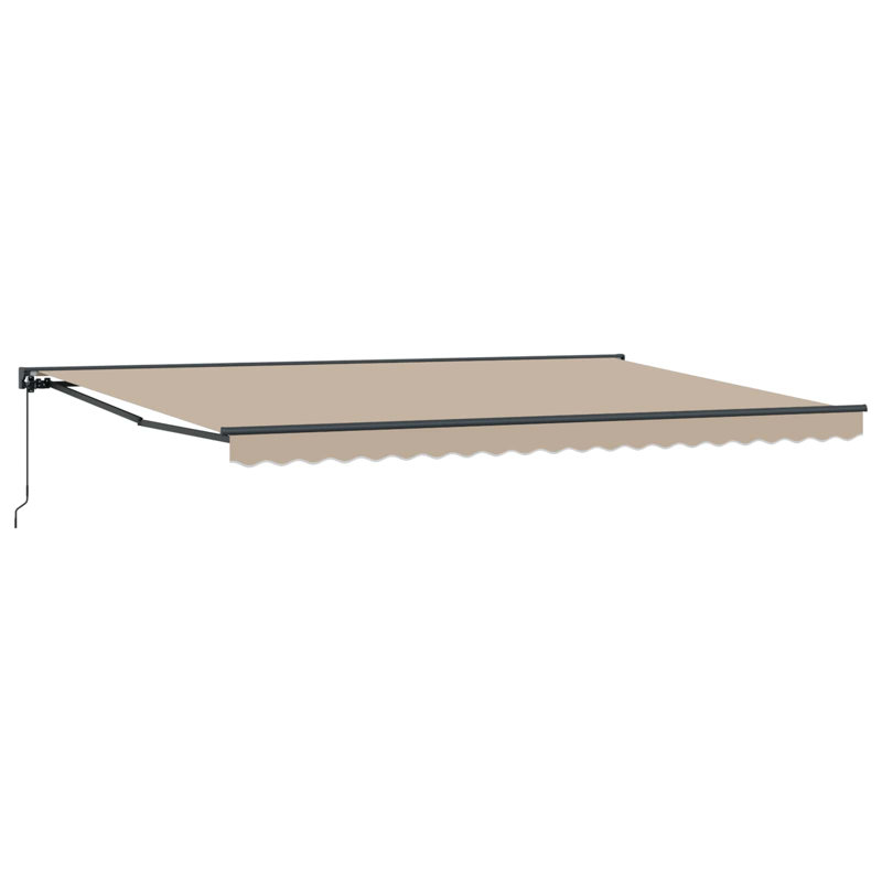 VidaXL Polyester Cover Retractable Patio Awning, 400cm W x 350cm D, Brown/Black