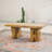 Rustic Wood-Look Outdoor Coffee Table With Iron Frame And Terrafab Top