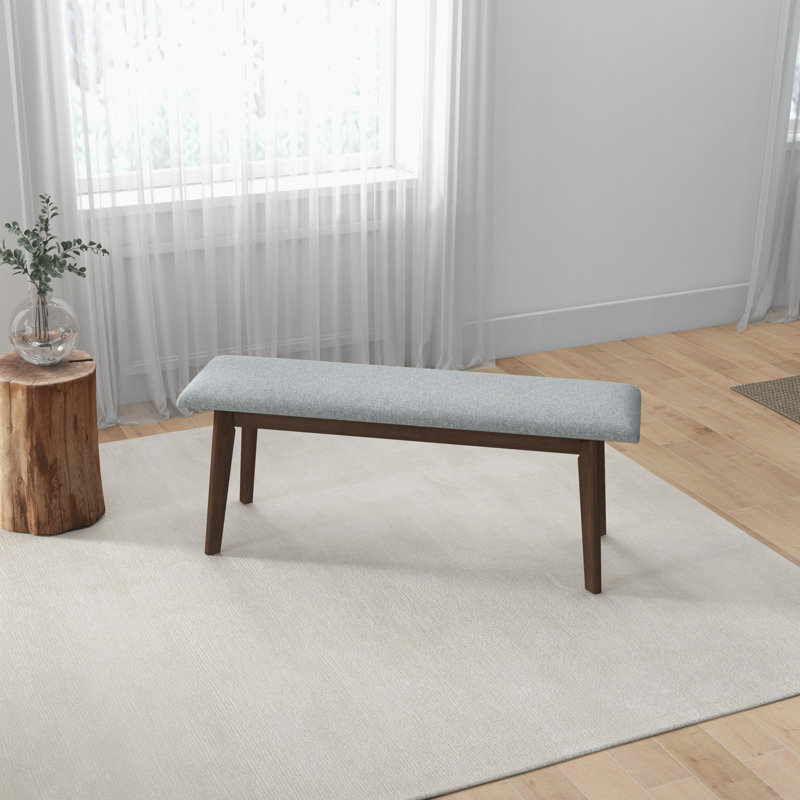 Polyester Blend Upholstered Bench, 18" x 47" W x 14" D