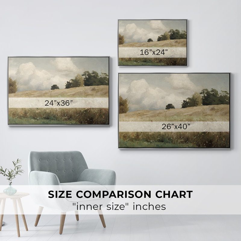 Vintage Landscape -DCCCLXIV Framed Gallery Wrapped Canvas, H 27 po x l 41 po