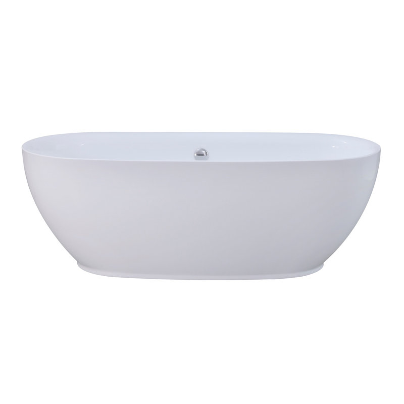 Kingston Brass Aqua Eden 67-Inch Acrylic Oval Double Ended Freestanding Tub with Drain