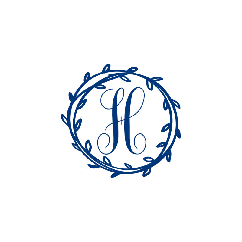 Décalcomanie murale monogramme initial Klar, Bleu, Oui