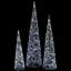 3 Piece Twinkling Cone Trees Lighted Display Set