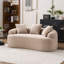 Canapé avec causeuse en chenille de grain de bois, tissu éponge haute densité, canapé compact sans assemblage pour les petits espaces et les appartements, capacité de 300 lb