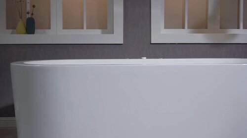 WoodBridge Baignoire autoportante en acrylique avec lumière 59 x 30 et  Commentaires - Wayfair Canada