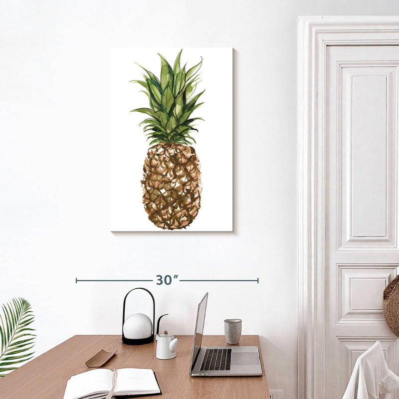 Yarlin, ananas, aquarelle, H 30 po x l 20 po