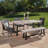 Nungesser 6 - Person Acacia Wicker Patio Dining Set with Rectangular Table