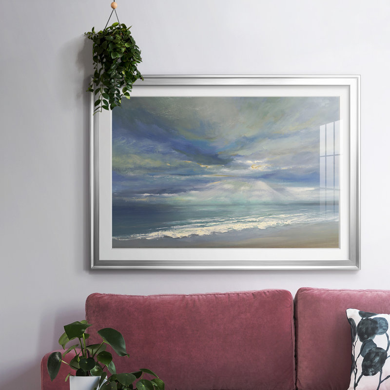 God Rays, impression sur papier encadrée, H 30 po x l 44 po x P 1,5 po, Argent