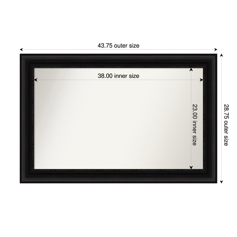 Miroir mural Senaiya, Rectangle, 28,75 po x 43,75 po