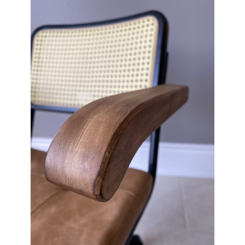 Chaise de bureau rembourrée en polyuréthane SEAT4U, Brun