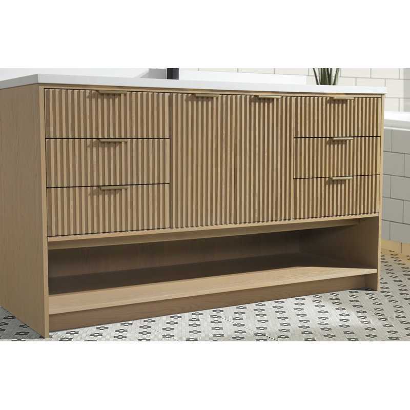 Anelie 60" Freestanding Bathroom Vanity Oak