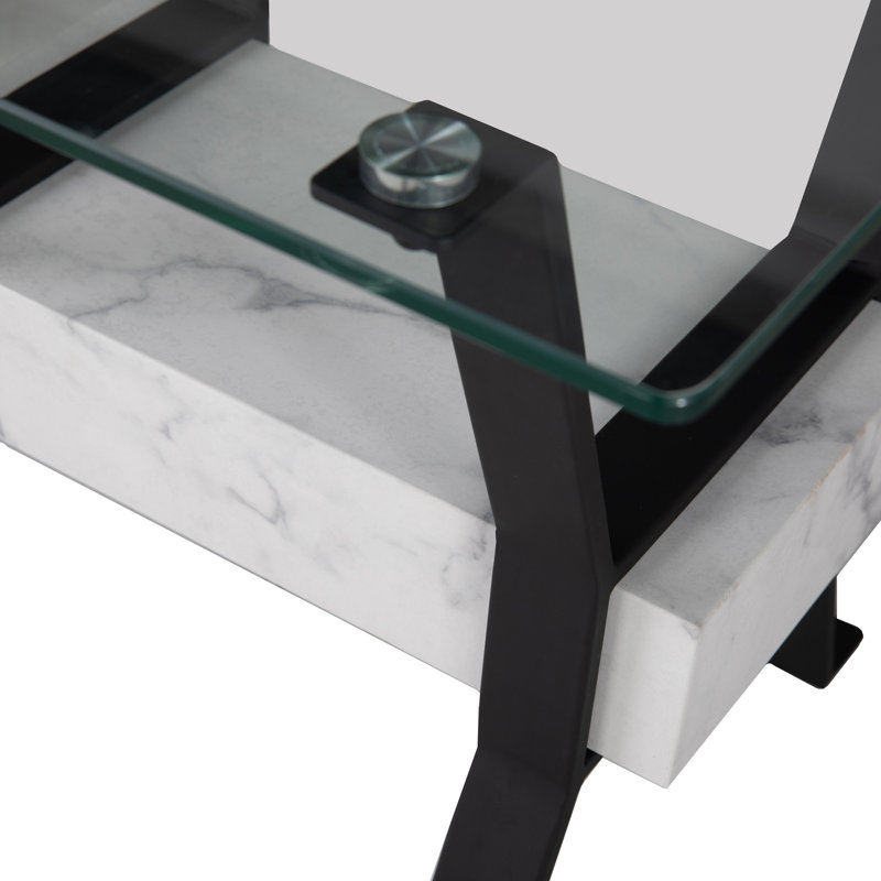 Darvette 19.75'' tall Glass End Table
