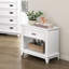 Table de chevet blanche pour chambre à coucher avec design classique, glissières à roulement de tiroir simple, tablette de rangement, poignées en nickel poli, aucun assemblage requis, table de chevet 24 po x 16 po x 26 po, comprenant 1