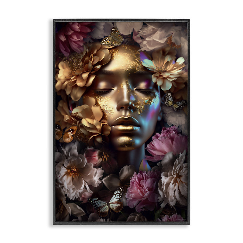 Art floral giclée par Reinders, H 18 po x l 12 po, Giclée encadrée noir minuit