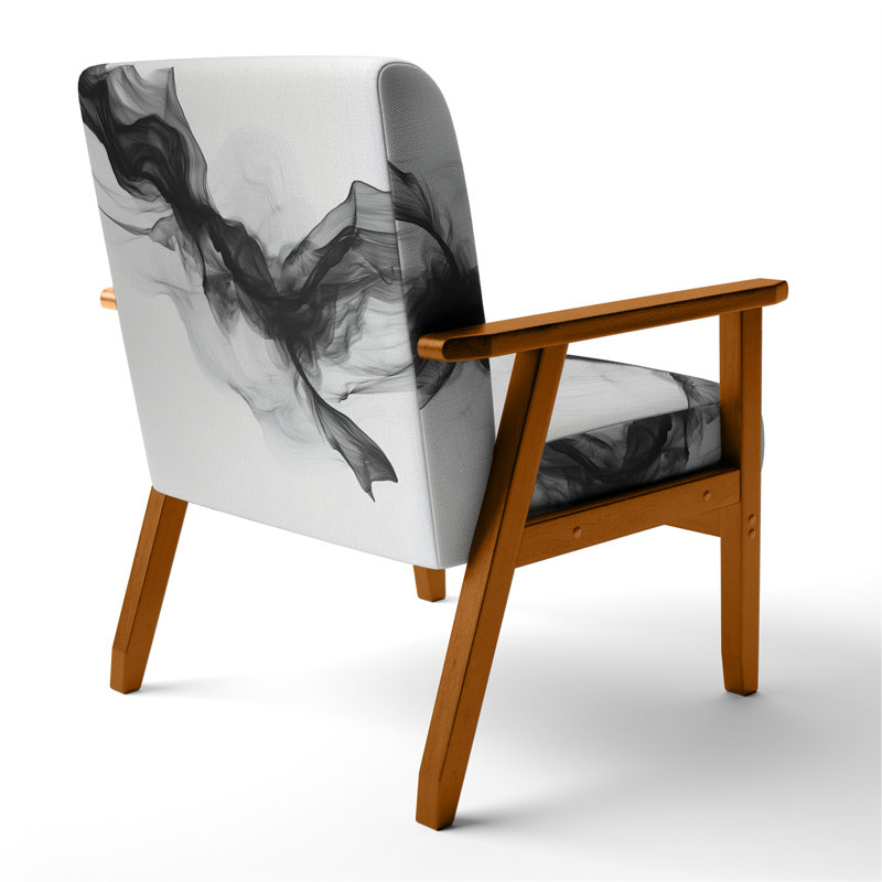Chaise rembourrée Abstract, Accoudoirs carrés bruns