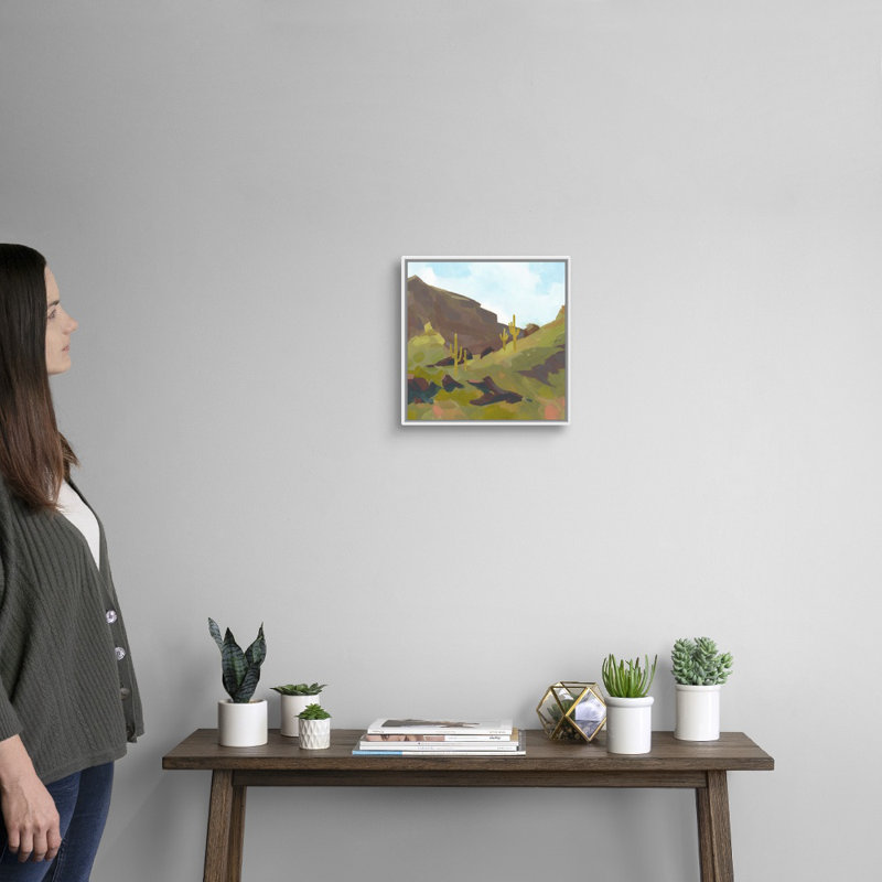 Cougar Country I - reproduction d'art sur toile, Cadre flottant blanc, H 13,7 po x l 13,7 po x P 1,75 po