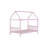 House Bed With Headboard And Footboard,  Rubber Wood Bed With House Frame,Pink-359658921