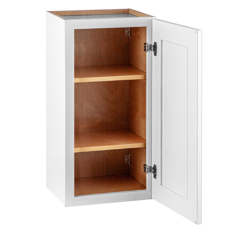 Armoire murale en bois blanc avec 1 porte, 2 tablettes, fermeture en douceur et assemblage facile pour le garage de la salle de bain (l 21 po P 12 po H 30 po, tablettes réglables solides, portes à fermeture silencieuse, installation rapide)
