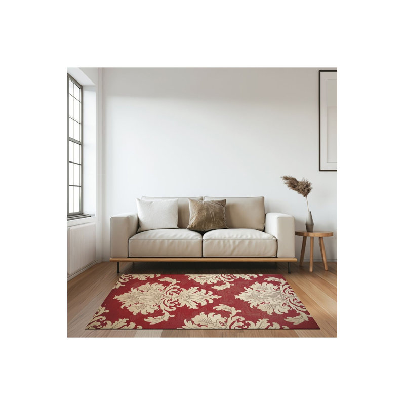Tapis rouge lavable à la machine, Sous-tapis carré 3 pi 3 po inclus