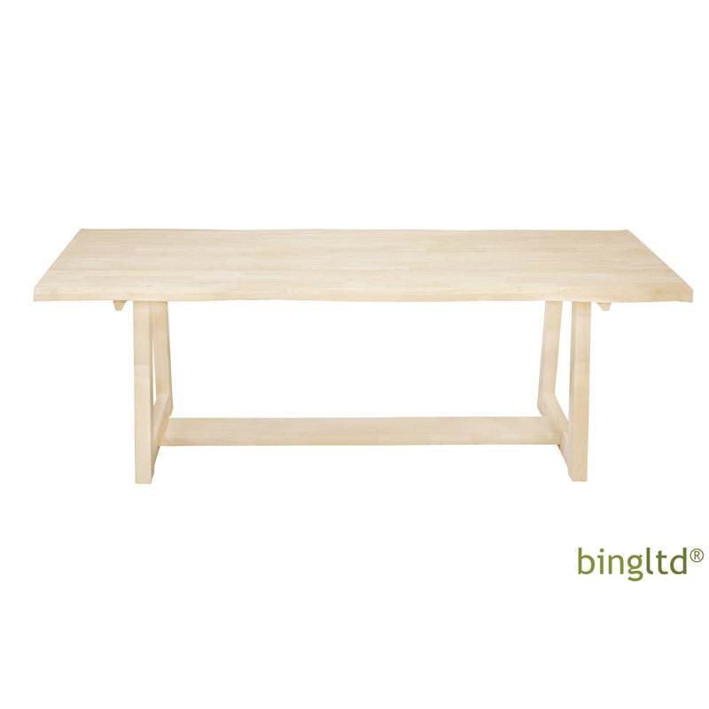 Alexa Unfinished Solid Parawood Rectangular Dining Table for Eight