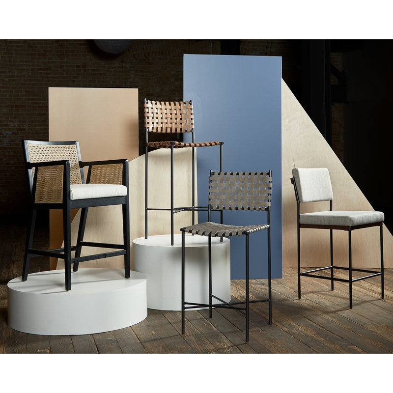 Antonia Counter & Bar Stool, Counter Stool (27" Seat Height), Beige, Black/Natural