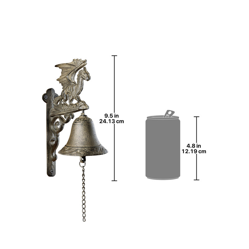 Cloche suspendue en fer de style gothique Dragon of Murdock Manor
