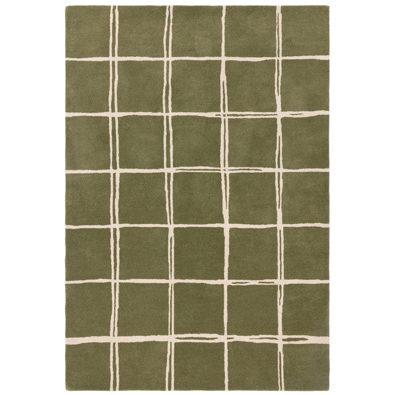 Krauss Geometric Wool Hand Woven Area Rug, Rectangle 80 x 150 cm