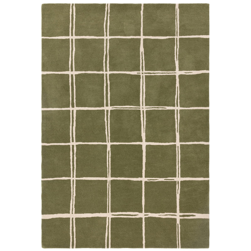 Krauss Rectangle Geometric Wool Hand Woven Dhurrie Area Rug, Rectangle 200 x 290 cm
