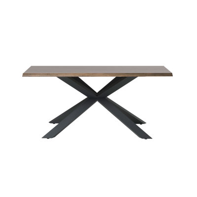 Extendable Oak Metal Base Dining Table