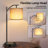 Veradi 23” Modern Arched Small Table Lamp with Bulb,Rotary Dimmer Switch Desk Lamp with with Adjustable Shade（Set of 2)