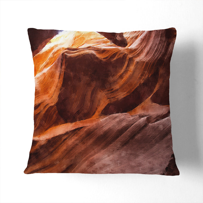 Sandstone in Antelope Canyon Scatter Cushion, 40cm H x 40cm W x 15cm D, Black