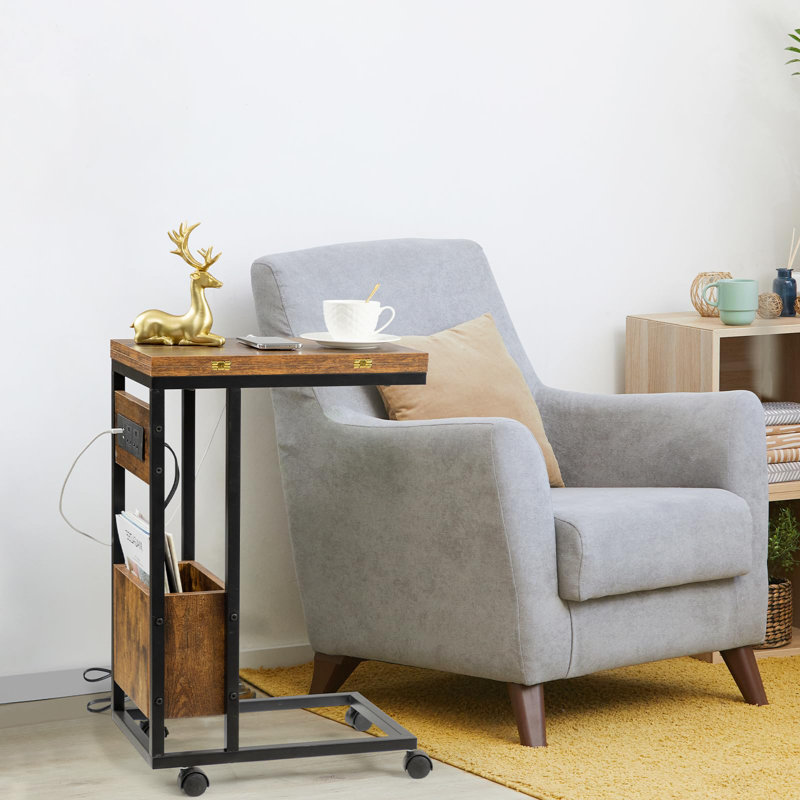 45cm W Metal Bedside Table