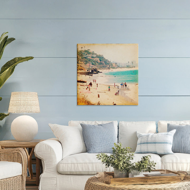 Toile rétro «Summer Beach Day», conception par Marina Drasnin, H 30 po x l 30 po