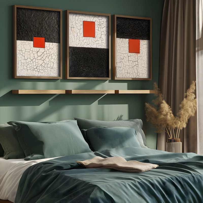 Superbe ensemble de 3 panneaux décoratifs en bois aggloméré, 27,6 po x 19,7 po x 0,1 po | 100% panneau de fibres à densité moyenne avec épaisseur de 3 mm, cadre 100% bois de pin | Œuvre d'art imprimée aux UV, parfaite pour la décoration de salon ou de bureau, design accrocheur